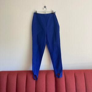 Vintage 80s/90s royal blue/violet stirrup pants